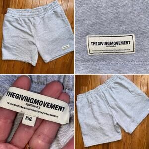 The Giving Movement $81 Mens Gray Organic Cotton Sustainable Sweat Short EUC XXL